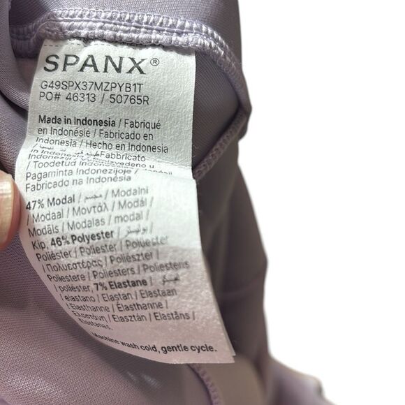 Spanx women’s 2x air essentials modal purple high waisted drawstring shorts - Picture 5 of 5